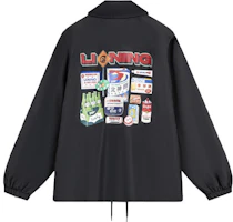 Li-Ning Skateboarding Series Black Fleece Jacket with Letter Print Design AFDU091-1 Li-Ning Skateboarding Series Black Fleece Jacket with Letter Print Design AFDU091-1