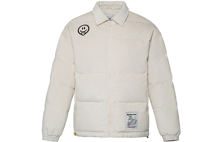 Lookbook Li-Ning Skateboarding Series Fun Pattern Embroidered Down Jacket White Winter AYMR487-2