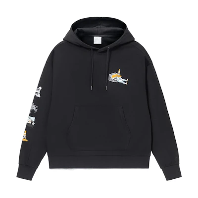 Li-Ning Skateboarding Series Graphic Print Loose Fit Hoodie Black AWDS177-4