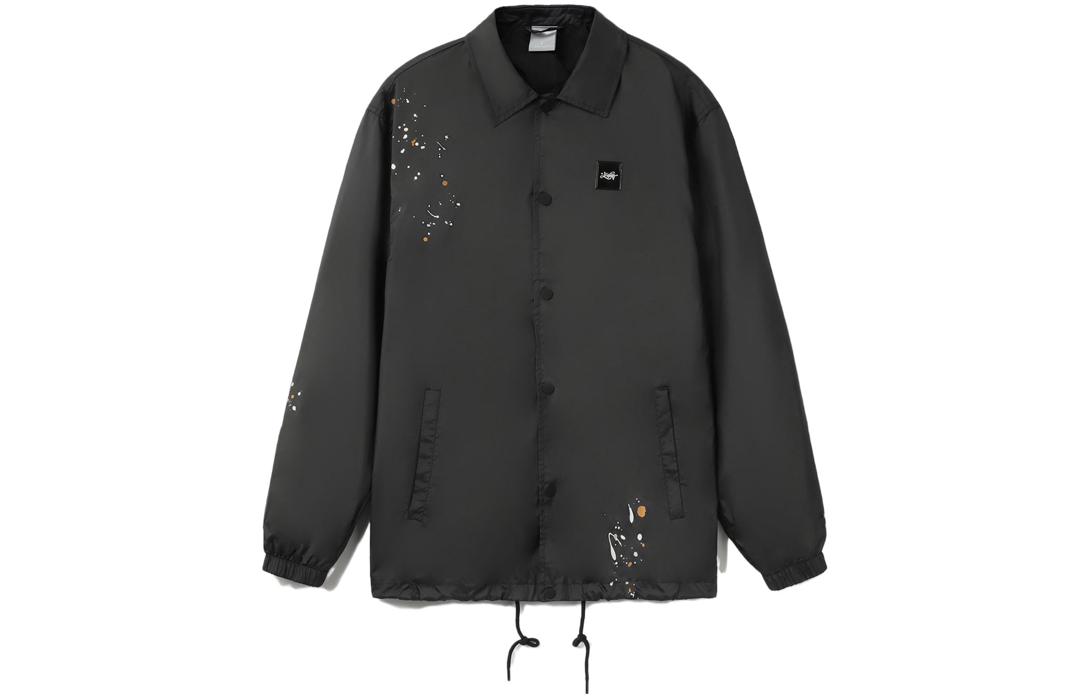 Li-Ning Skateboarding Series Splatter Print Long-Sleeve Woven Jacket Black Men AFDR389-1