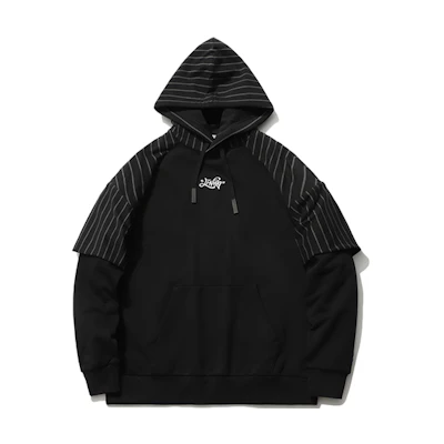 Li-Ning Skateboarding Striped Pullover Sweatshirt Long Sleeve Black () AWDR119-1