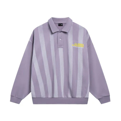 Li-Ning Skateboarding Striped Pullover Sweatshirt Unisex Smoked Purple AWDT159-2