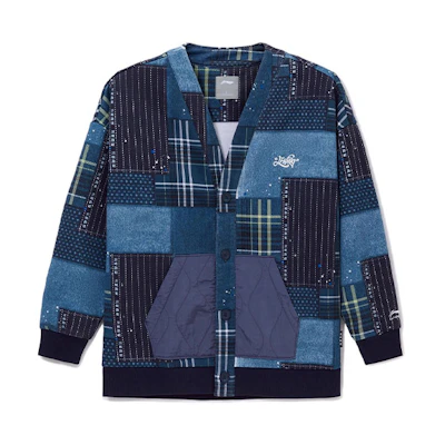 Li-Ning Skateboarding V-Neck Colorblock Logo Jacket Blue AFDR737-2