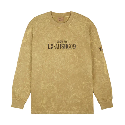 Li-Ning Skateboarding Yellow Loose Fit Crewneck Sweatshirt with Letter Graphics AHSR609-1