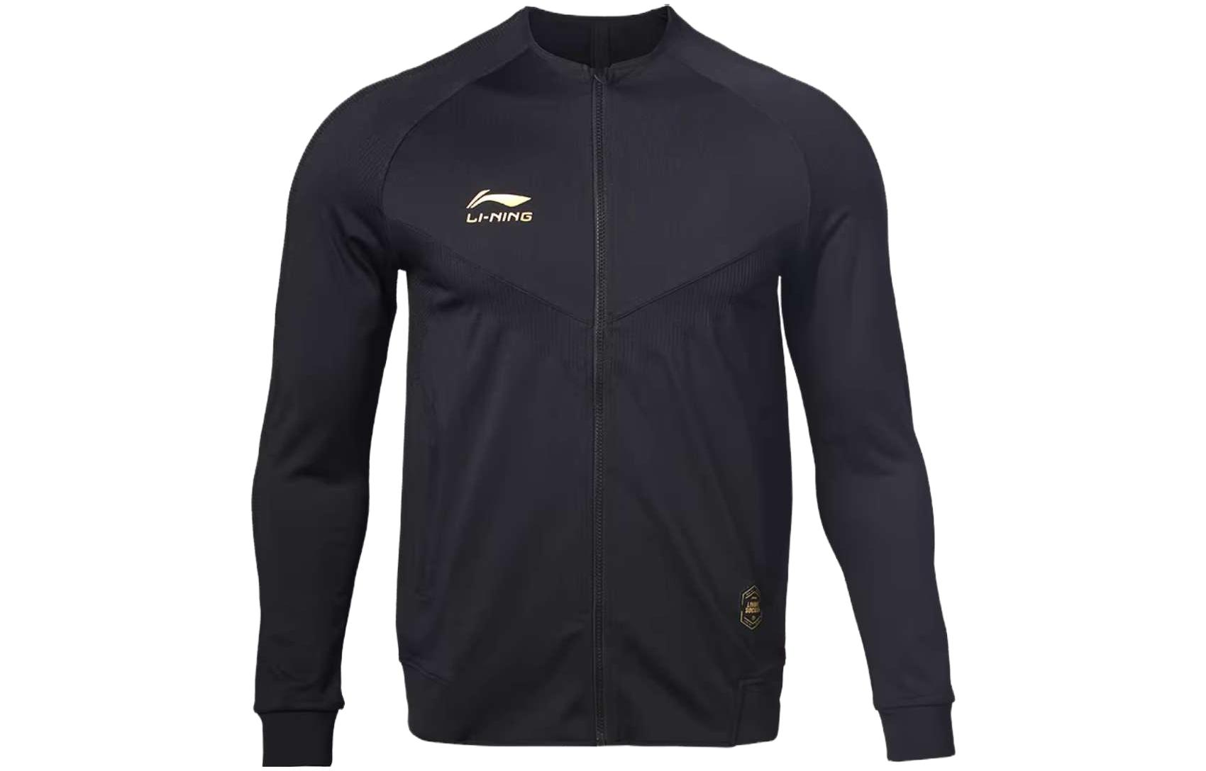 Li-Ning Slim-Fit Comfortable Zip Hoodie Black with Logo Print AWDR485-5