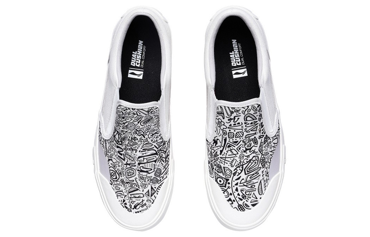 Shop 리닝 슬립온 화이트 블랙 (Li-Ning Slip-on White Black) AECR013-1