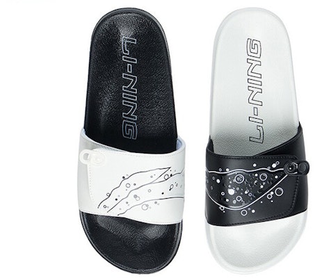 Li-Ning Slipper Slides 'Black White' AGAS001-1 Shop Li-Ning Slipper Slides 'Black White' AGAS001-1