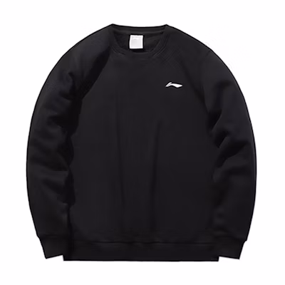 Li-Ning Soccer Series Black Fleece Pullover Crewneck Sweatshirt (Unisex) AWDRC47-1