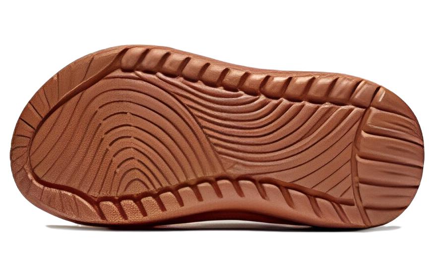 Shop LiNing李寧 柔軟拖鞋 一字拖鞋 男女同款 琥珀棕