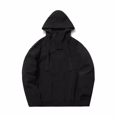 Li-Ning Solid Color Black Casual Hooded Sports Jacket AJDR221-1
