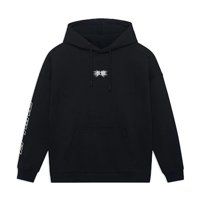 Li-Ning Solid Color Chinese Print Hoodie Unisex Black AWDSB19-3