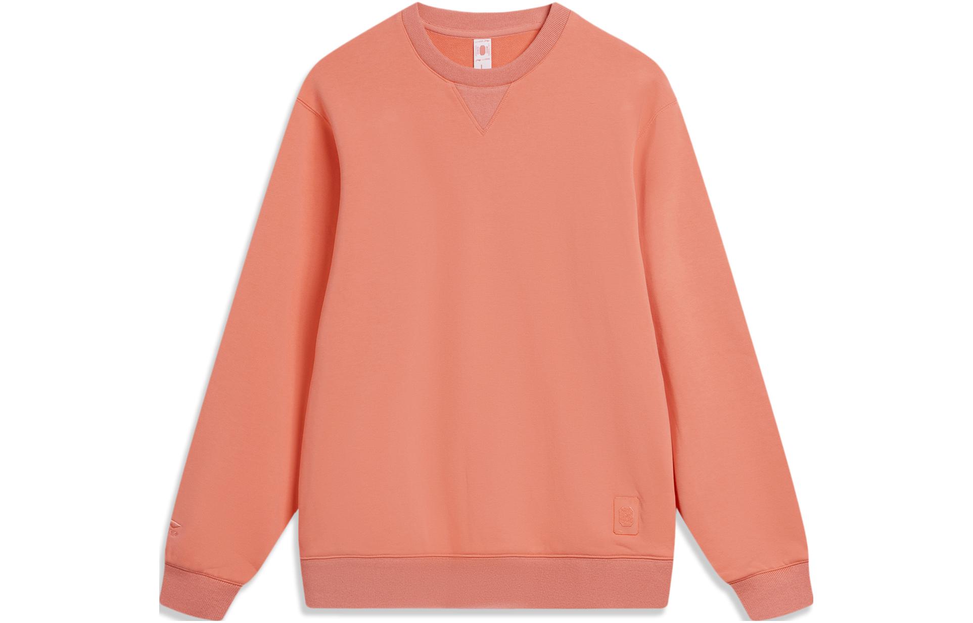 Li-Ning Solid Color Crewneck Sweatshirt Casual Sportswear Sky Pink AWDU029-8