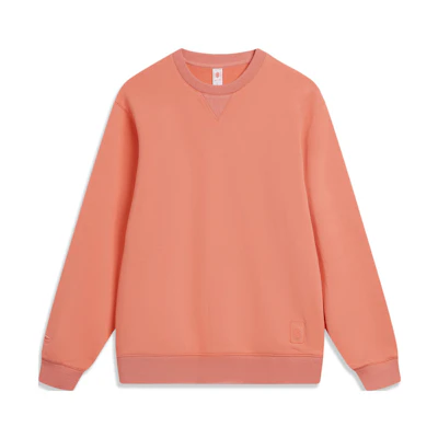Li-Ning Solid Color Crewneck Sweatshirt Casual Sportswear Sky Pink AWDU029-8