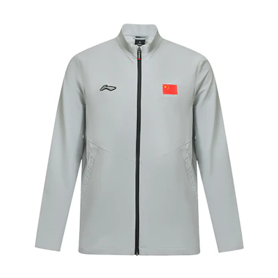 Li-Ning Solid Color Knit Long Sleeve Jacket Unisex - Gray AFDS989-1