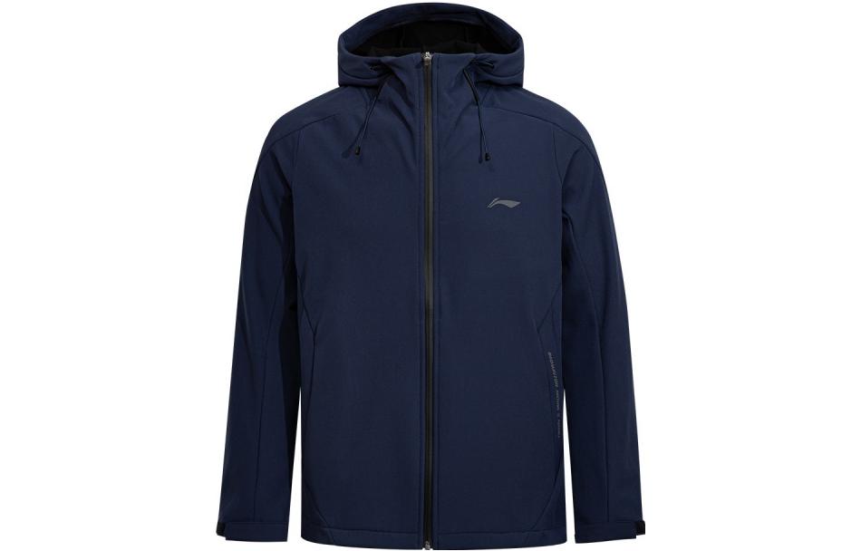 Li-Ning Solid Color Logo Zip-Up Hoodie Jacket - Blue AFDR907-4