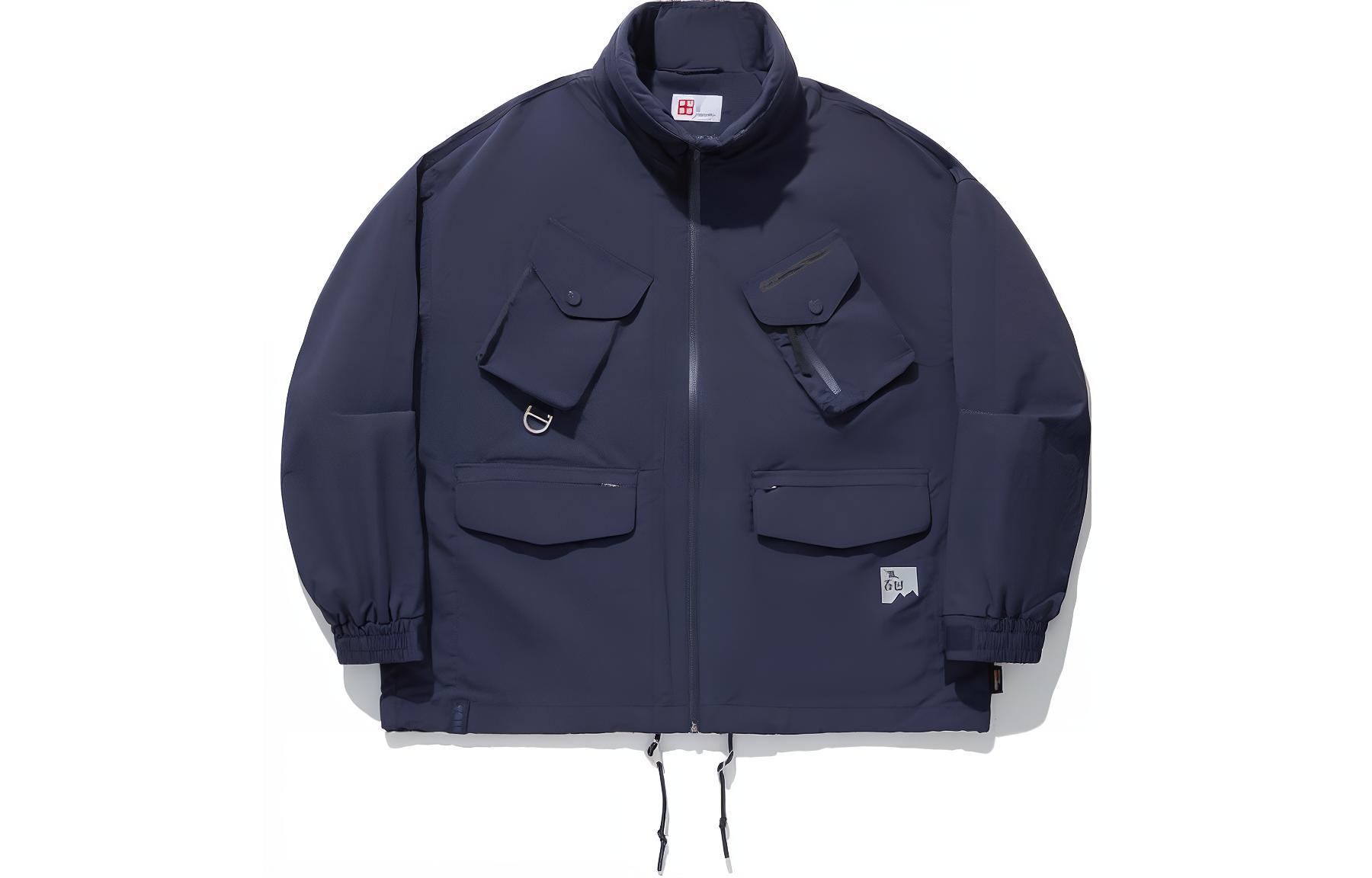 Li-Ning Solid Color Water-Resistant Loose Jacket for Men Ink Blue AJDU271-2