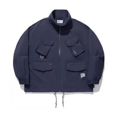 Li-Ning Solid Color Water-Resistant Loose Jacket for Men Ink Blue AJDU271-2