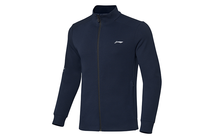 Li-Ning Solid Color Zip-Up Hoodie Blue AWDQ035-4