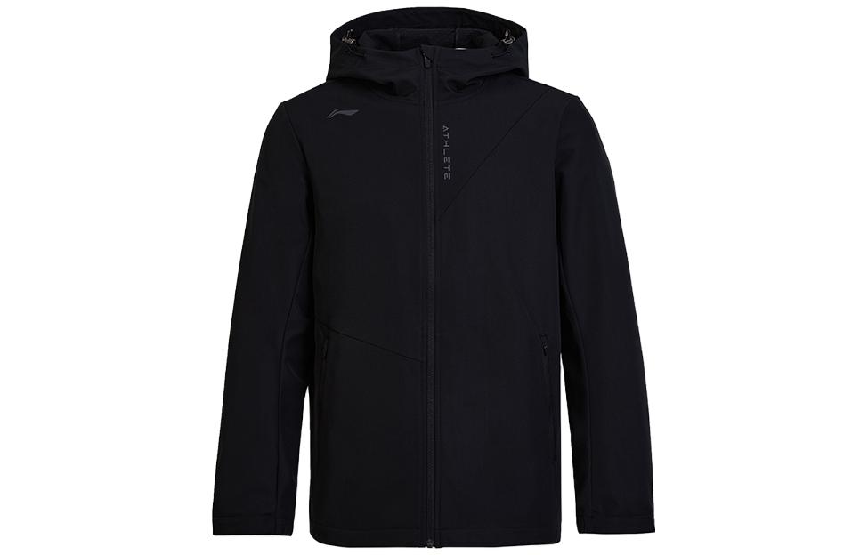 Li-Ning Solid Color Zip-Up Hoodie Jacket - Black AFDT941-1