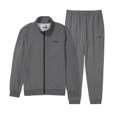 Li-Ning Solid Color Zip-Up Track Suit Set Unisex Deep Gray AWEQ031-3