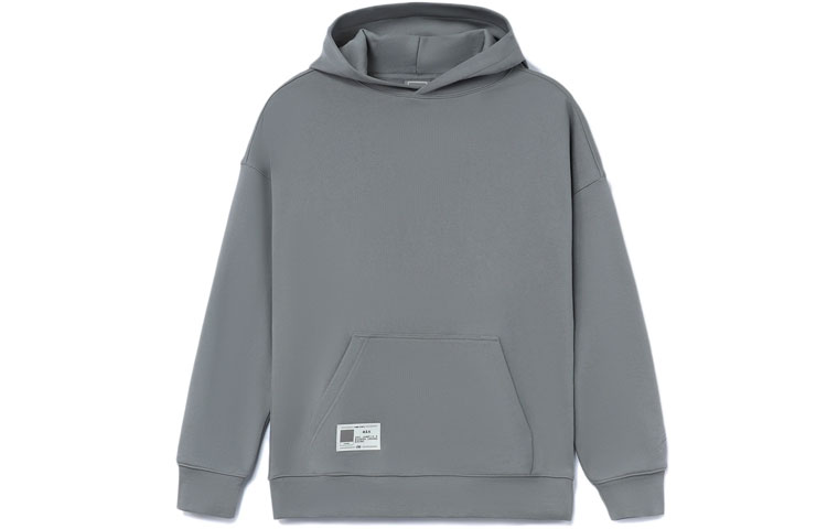 Li-Ning Solid Gray Loose Fit Hoodie with Pocket - Sports Lifestyle Series AWDR869-6