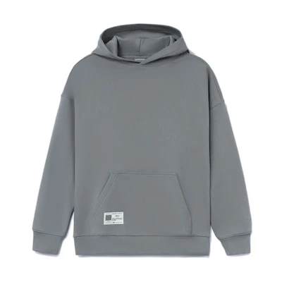 Li-Ning Solid Gray Loose Fit Hoodie with Pocket - Sports Lifestyle Series AWDR869-6
