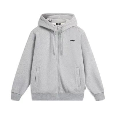Li-Ning Solid Logo Hooded Knit Sweatshirt Light Gray AWDTD95-2