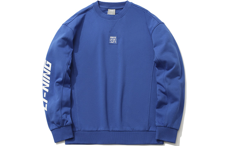 Li-Ning Solid Pullover Sweatshirt Coastal Blue - Sports Fashion Series AWDR027-2