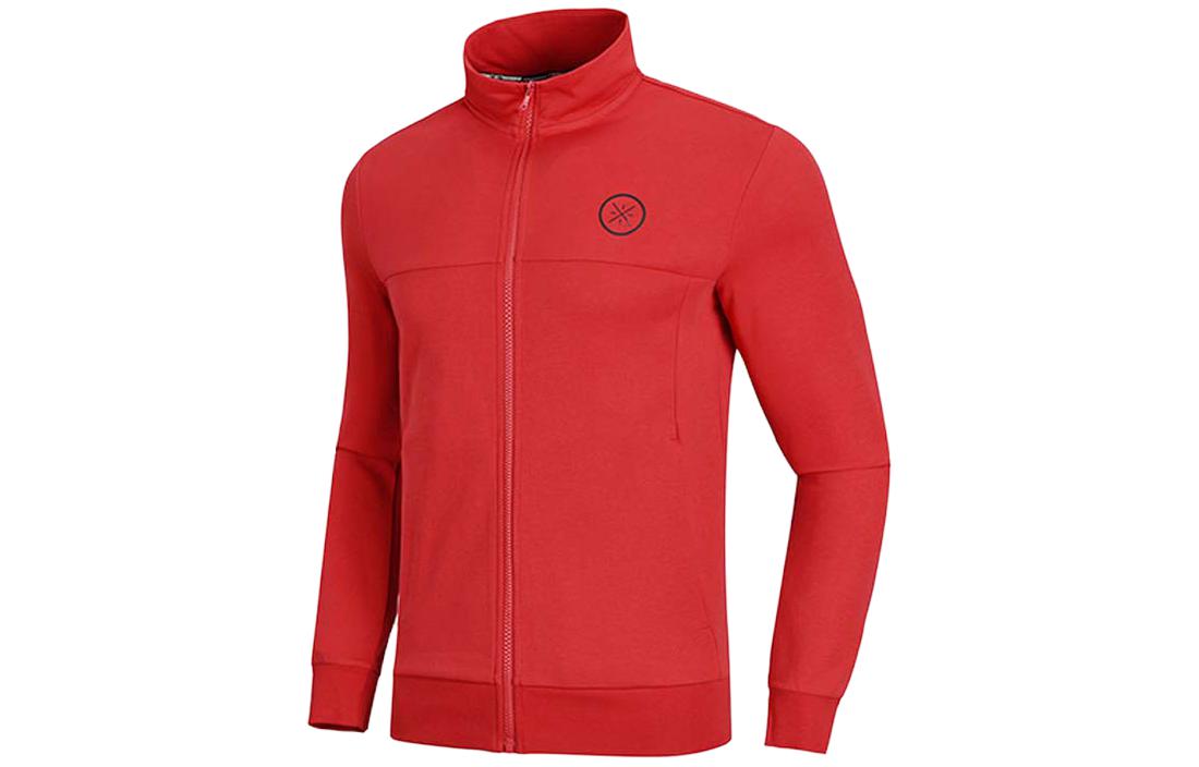 Li-Ning Solid Red Zip-Up Jacket with Stand Collar AWDN669-4