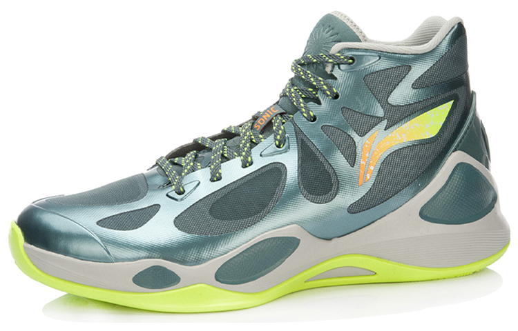 Order LiNing李寧 音速4 減震 高筒 籃球鞋 男女款 灰綠