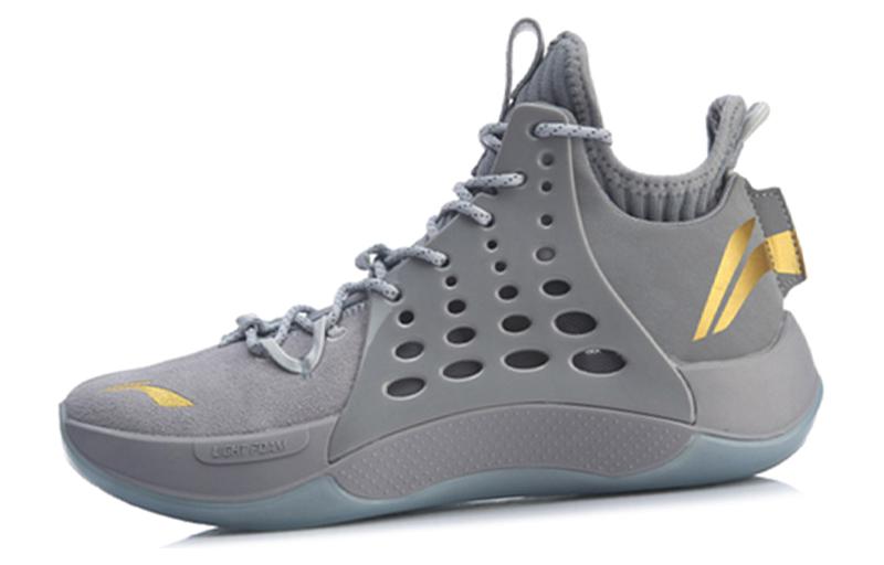 Lookbook Li-Ning Sonic 7 Mid-Top 'Abu-abu Emas' ABAP077-1
