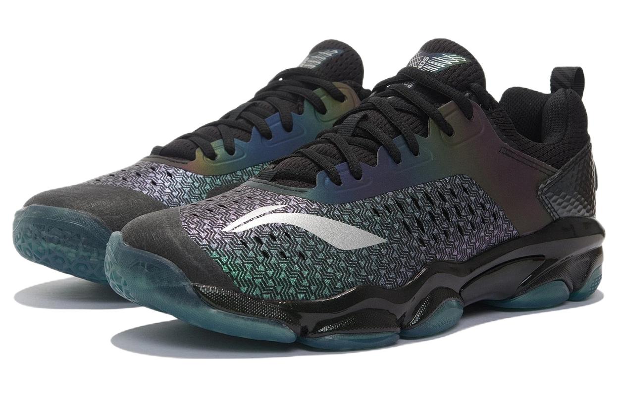 Lookbook LiNing李寧 音爆 1.0 漸變色 減震耐磨 低筒 羽球鞋 男款 黑藍色