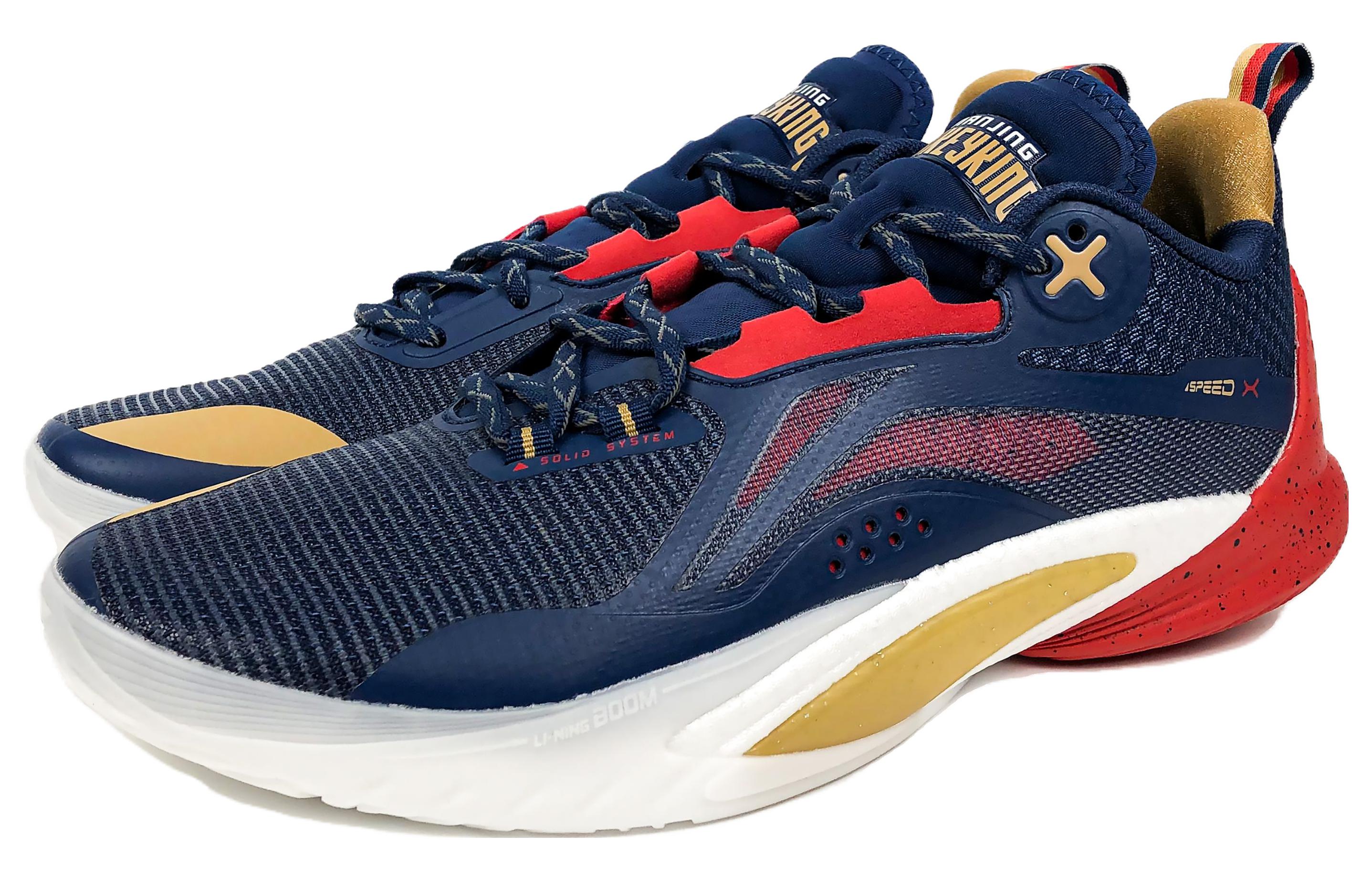 Lookbook 李宁 闪击10 CBA球队南京队专业实战比赛 舒适耐磨防滑 低帮 籃球鞋 男款 藍色