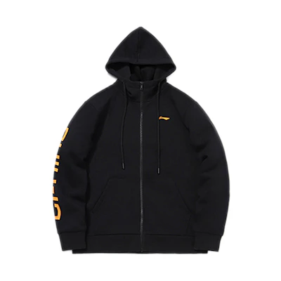 Li-Ning Sport Fashion Fleece Hooded Zip Jacket Unisex in Standard Black AWDPD23-11