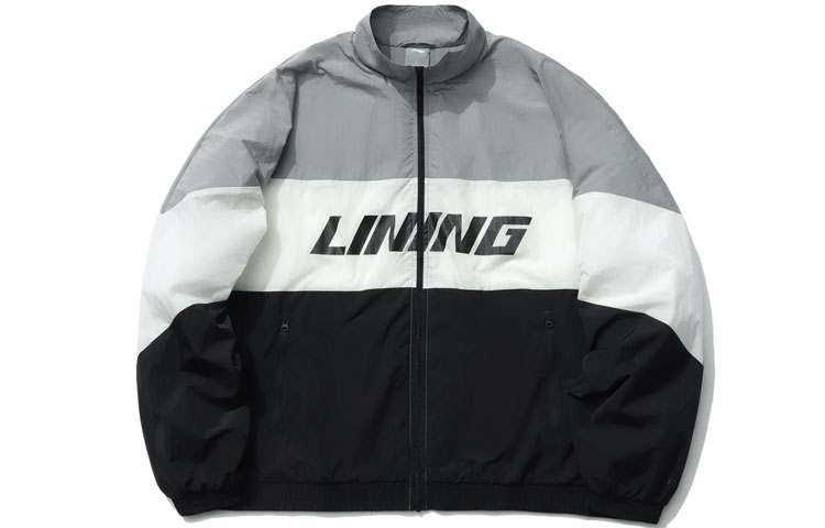 Li-Ning Sport Fashion Series Gray Loose Fit Stand Collar Jacket - Unisex AJDR236-2