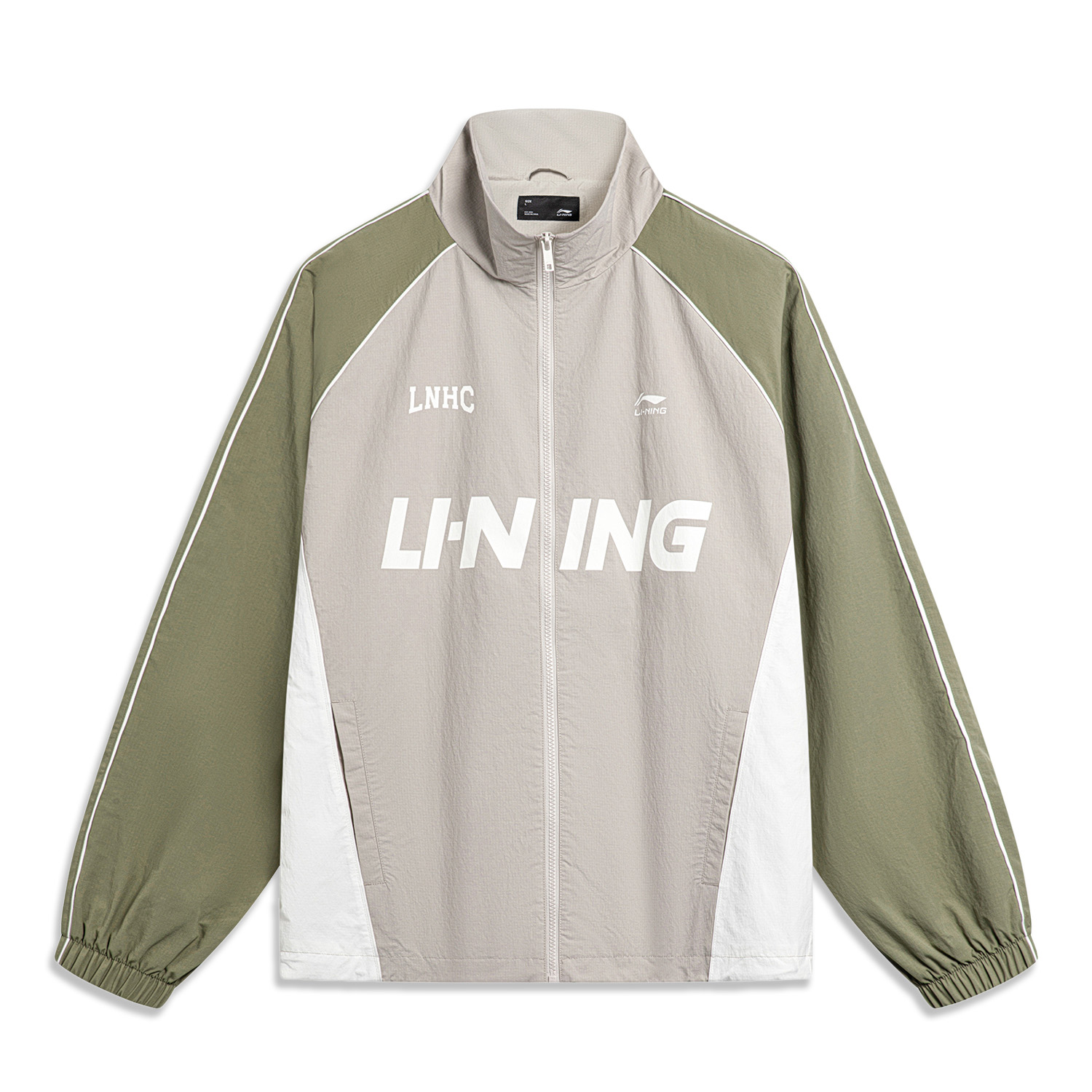Li-Ning Sport Fashion Windproof Water-Resistant Colorblock Jacket Unisex Mica Gray AJDT741-4