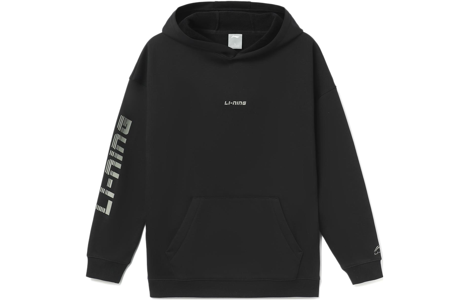 Li-Ning Sport Lifestyle Logo Print Pullover Sweatshirt Black AWDRC11-2