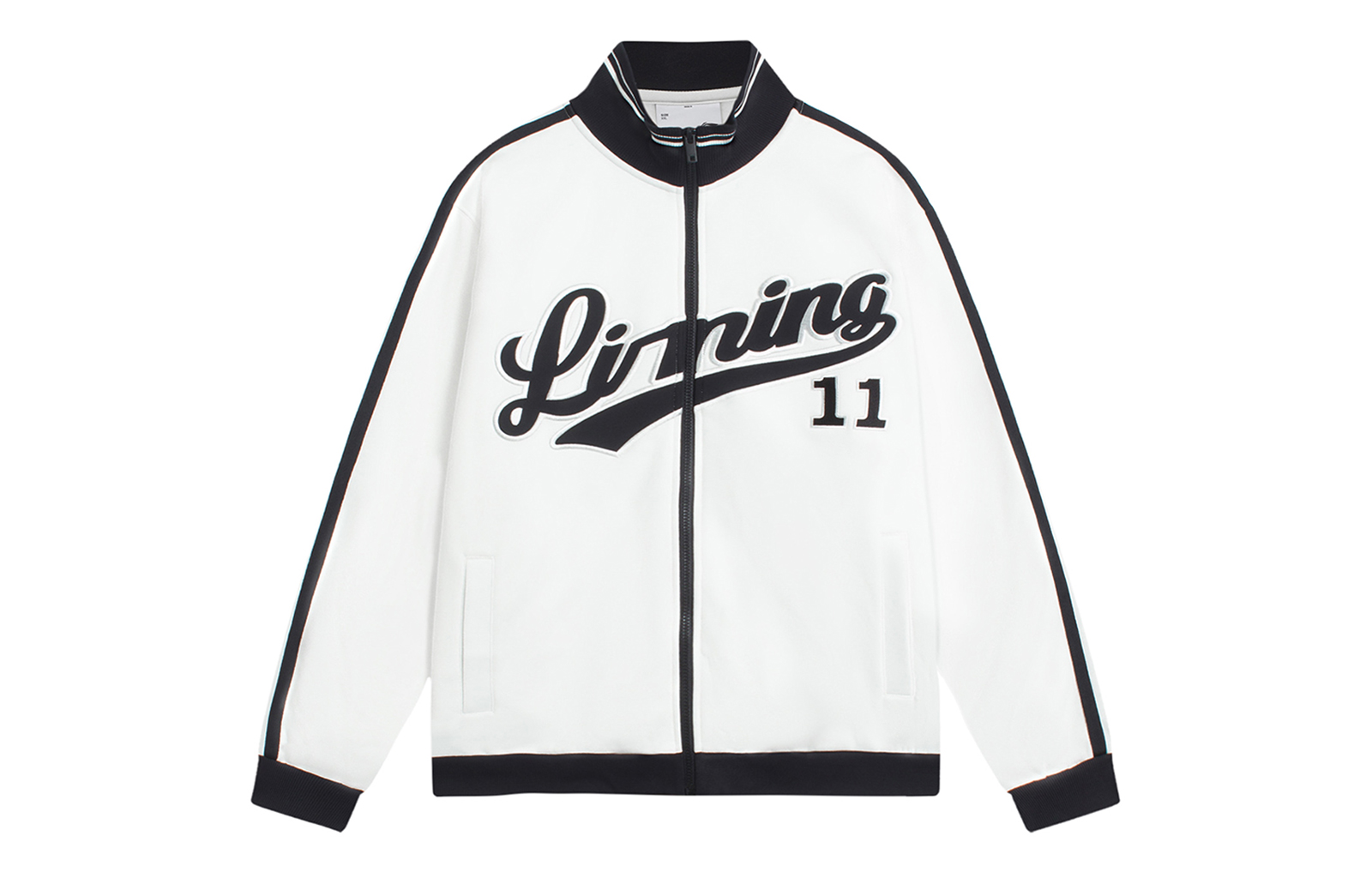Li-Ning Sport Lifestyle Zip-Up Jacket Cream Unisex with Colorblock Letter Logo AWDSG85-1