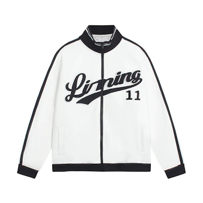 Li-Ning Sport Lifestyle Zip-Up Jacket Cream Unisex with Colorblock Letter Logo AWDSG85-1