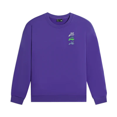 Li-Ning Sport Series Purple 3D Letter Print Long Sleeve Unisex Sweatshirt AWDSF71-3