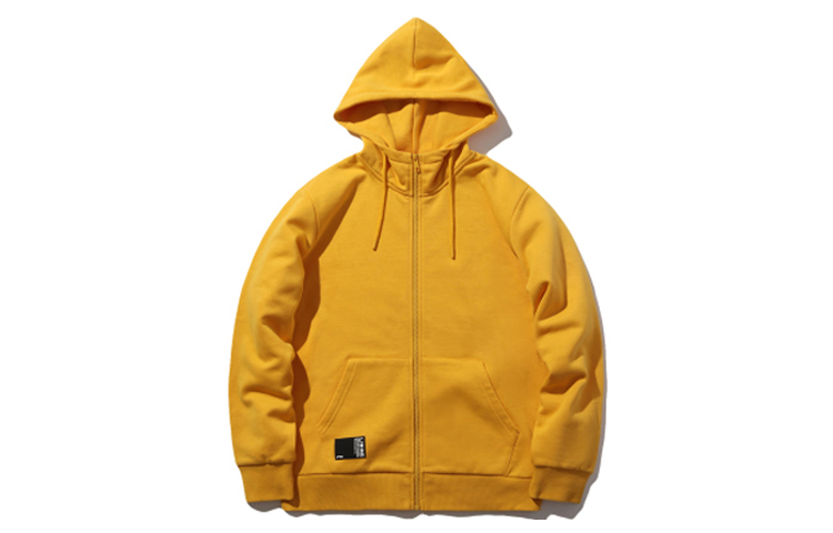 Li-Ning Sport Style Logo Fleece Hoodie Zip-Up Unisex - Oil Yellow AWDPD23-5