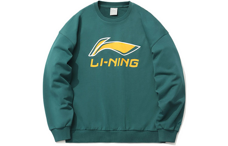Li-Ning Sport Style Logo Print Loose Crewneck Sweatshirt Ocean Blue AWDR369-1