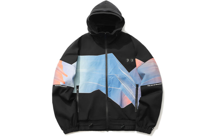 Li-Ning Sport Style Packable Colorblock Hooded Jacket Black Fall Edition AJDR199-1