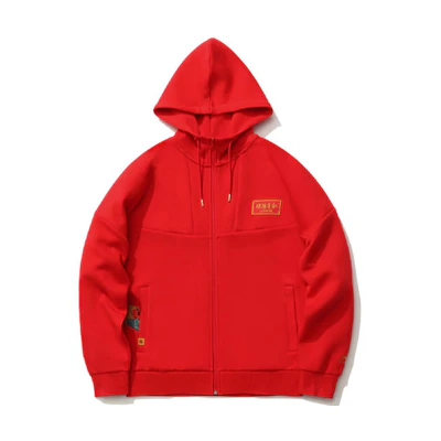 Li-Ning Sport Style Prosperity Red Hoodie Jacket for Men and Women AWDR023-2