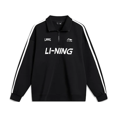 Li-Ning Sport Style Pullover Hoodie Black Unisex Colorblock Embroidered Logo AWDU919-2