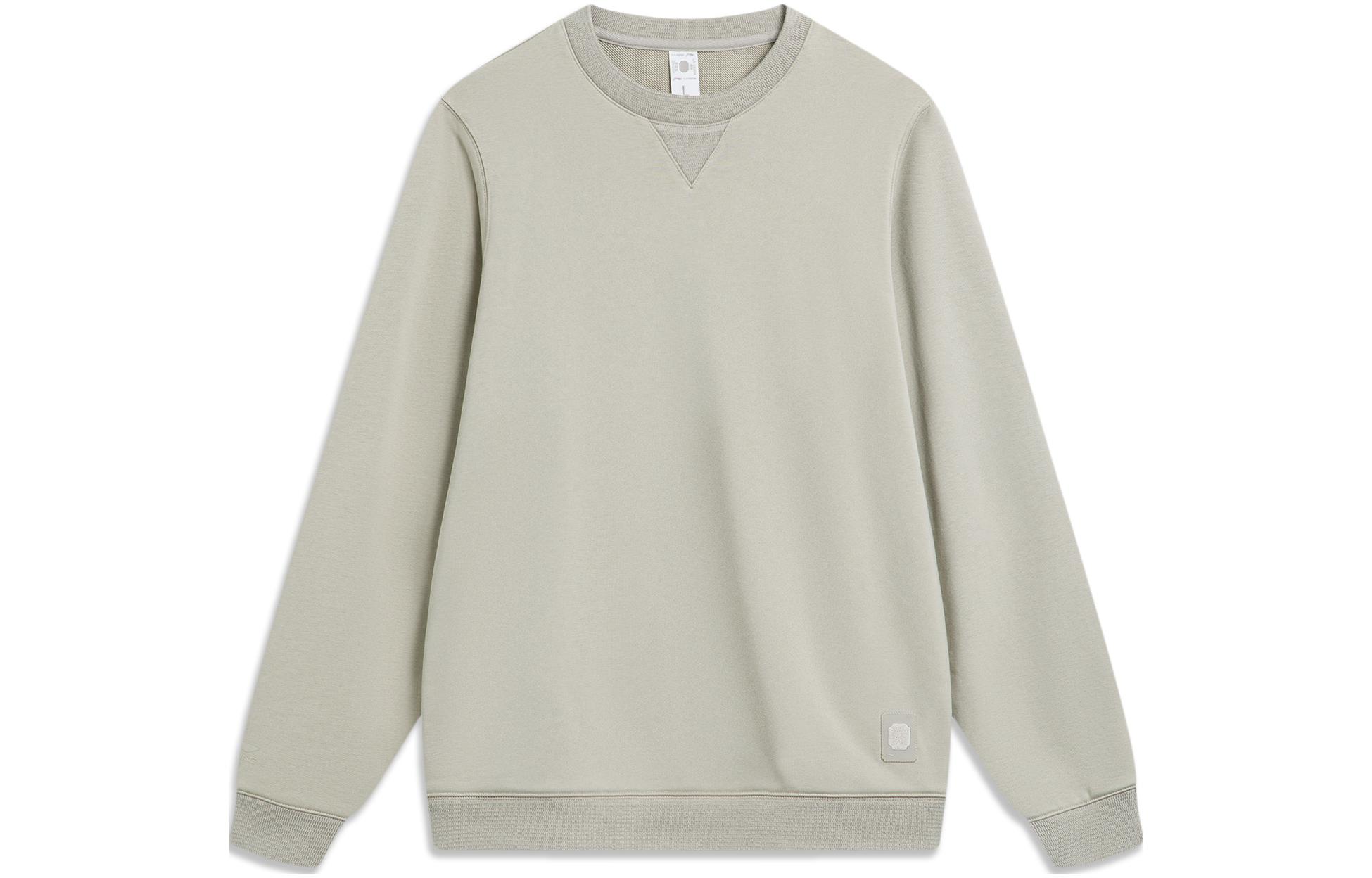Li-Ning Sport Style Solid Crewneck Pullover Sweatshirt Men’s Plaster Gray AWDT965-7