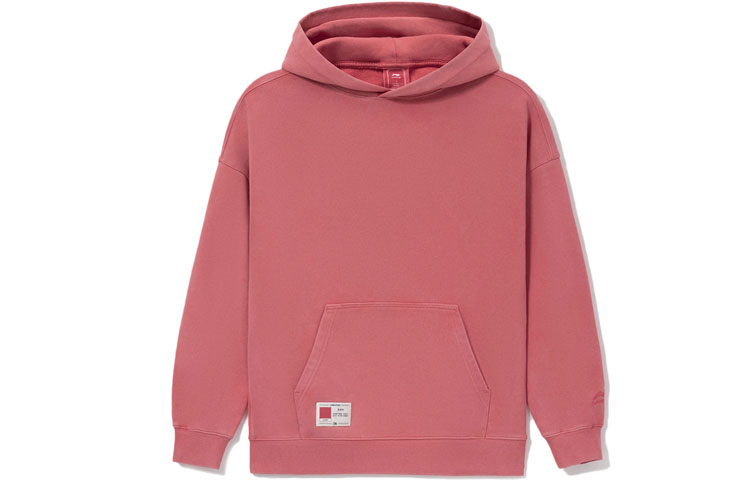 Li-Ning Sport Style Unisex Quartz Pink Oversized Pullover Hoodie AWDS067-3