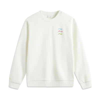 Li-Ning Sports Antistatic Antibacterial Warm Pullover Sweatshirt Unisex White AWDUG03-2
