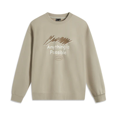 Li-Ning Sports Crewneck Sweatshirt Antibacterial & Warm Unisex - Olive Green AWDUC95-3