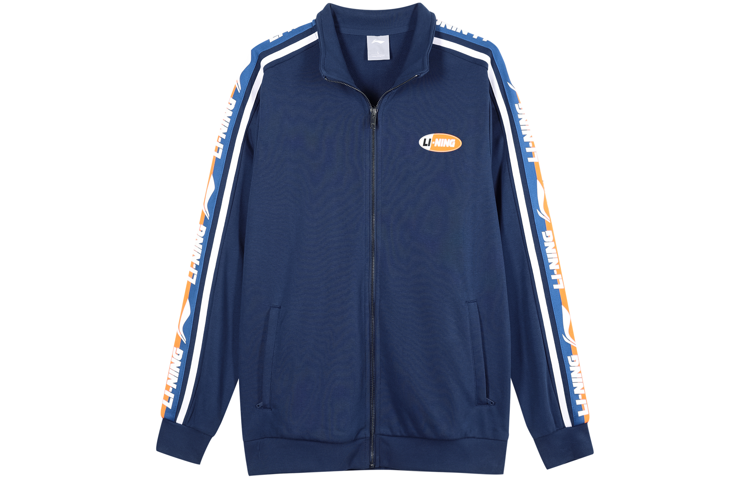 Li-Ning Sports Fashion Alphabet Zip Jacket Sweatshirt Unisex Navy Blue AWDQ368-8